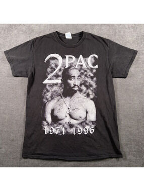 2Pac Black Graphic T-Shirt Size M